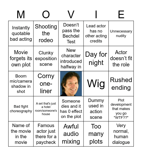 Bad Movie Night Bingo Card