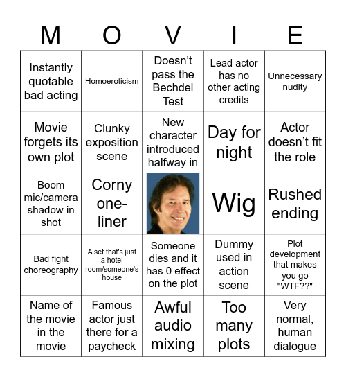 Bad Movie Night Bingo Card