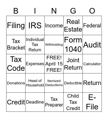 JACKSON HEWITT Bingo Card