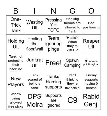 Quick Play Bingo Card