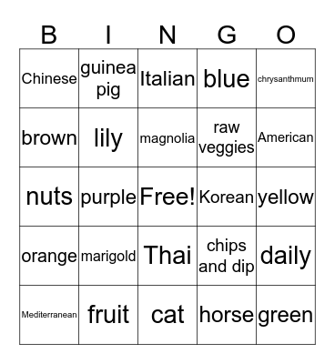 Getting to Know You Bingo Card