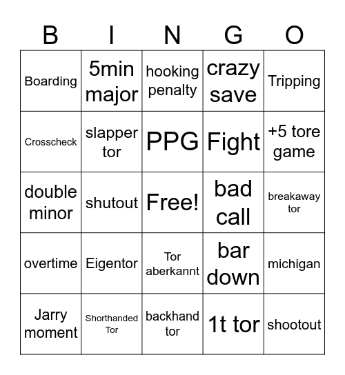 EISHOCKEY Bingo Card