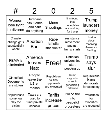 2025 Bingo Card