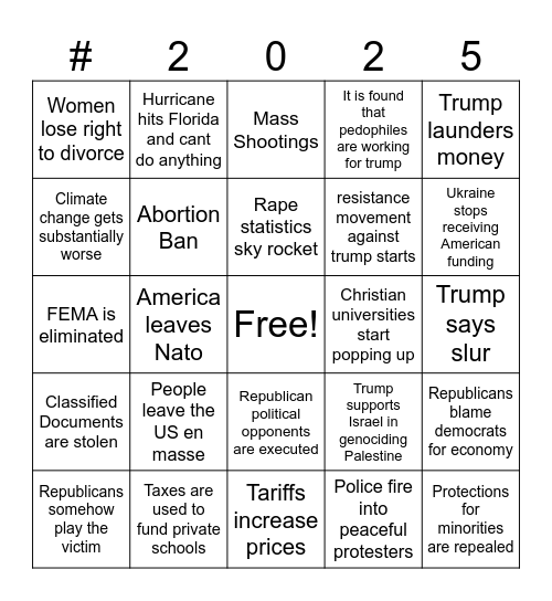 2025 Bingo Card