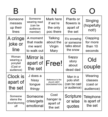 Pay Attention To The Play Bingo Card
