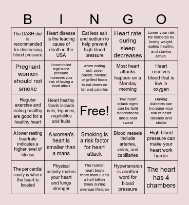 HEART BINGO Card