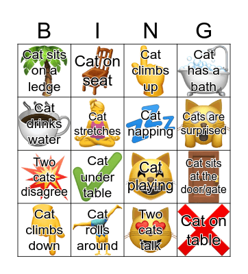 Cat Cafe Bingo Card