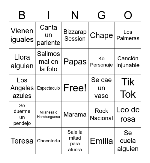 El Quince de Leo Bingo Card
