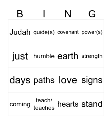 1st Sunday of Advent year C Bingo Card