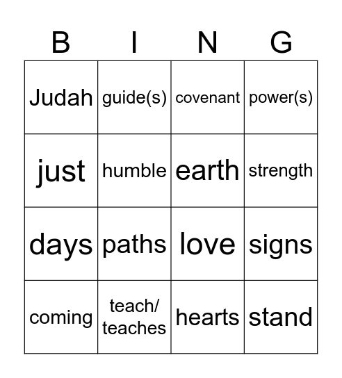 1st Sunday of Advent year C Bingo Card