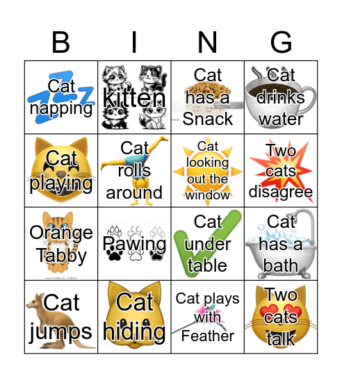 Cat Cafe Bingo Card