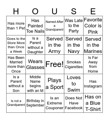 IT'S A FAMILY THING Bingo Card
