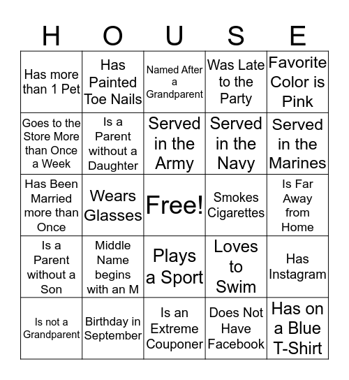 IT'S A FAMILY THING Bingo Card