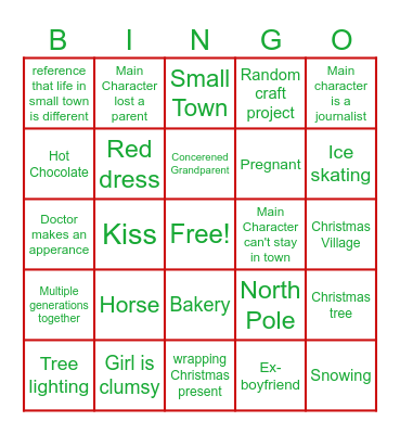 Hallmark Christmas Bingo Card