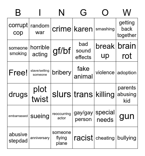 Tommorow teaching Bingo Card