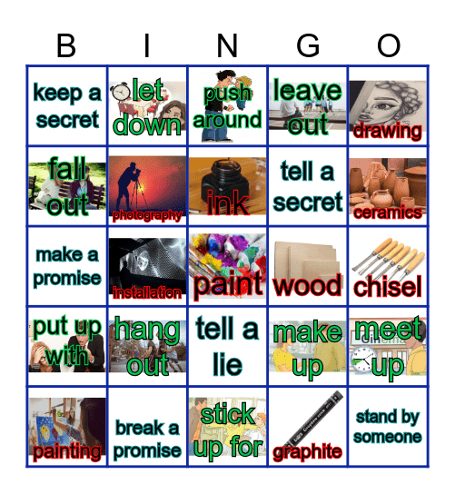 Vocabulary review Bingo Card