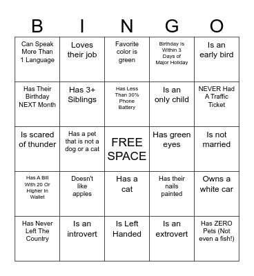 Birthday Blackout! Bingo Card