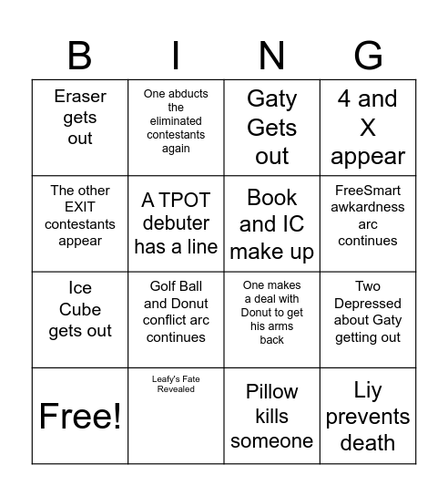 Tpot 14 predictions Bingo Card