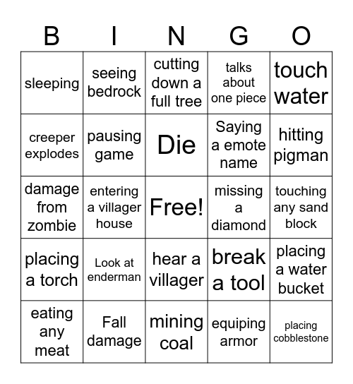 BINGO Card