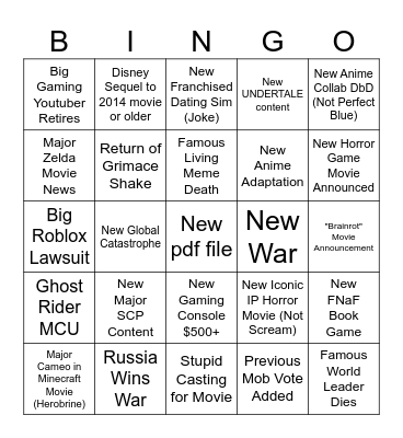 2025 Bingo Card