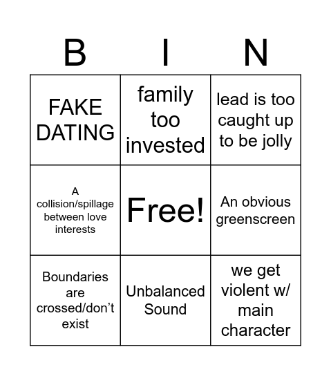 Bad Christmas Movie Bingo Card