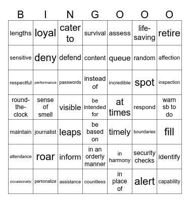 期中考 Bingo Card