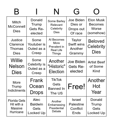 2024 Events Bingo Card