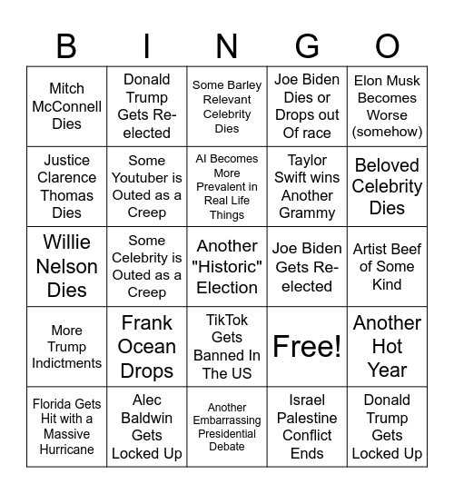 2024 Events Bingo Card