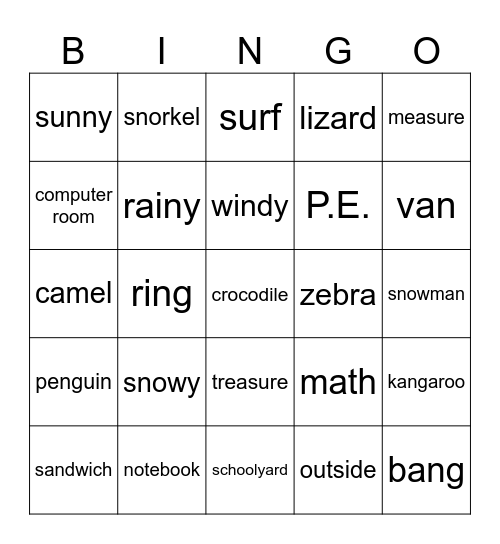 Triển Bee2 Bingo Card