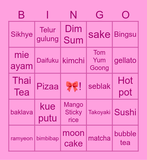 Hypeyoon’s Bingo Card