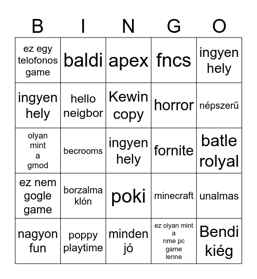 ratyi online Bingo Card