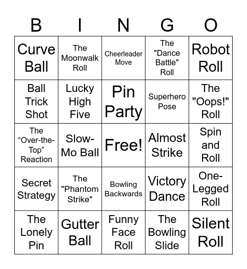 Etienne and Ayaan's Bowling Bingo Card