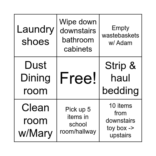 Marta Bingo Card