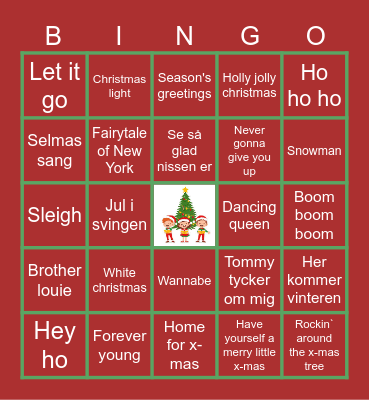 Virtual Holiday Bingo Card