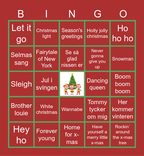 Virtual Holiday Bingo Card