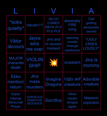 ARCANE S2 Bingo Card