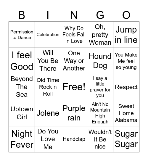 Music Bingo Card