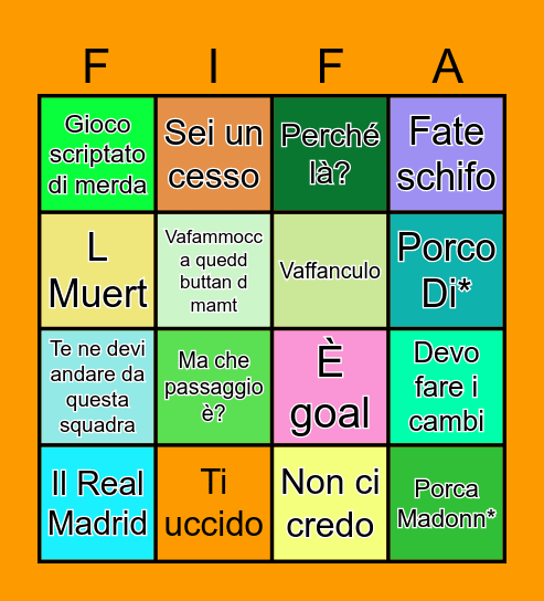 Simone e Fifa Bingo Card