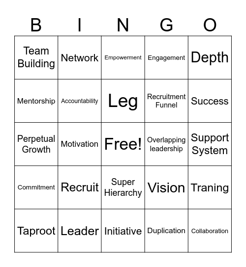 TapRooting Bingo Card