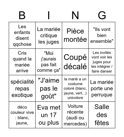 Chaleureux et festif - 150 inv. - 20k euros Bingo Card