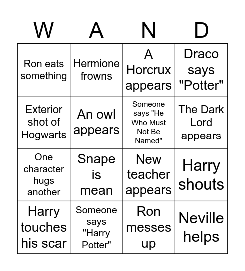 🌟Harry Potter Marathon🌟 Bingo Card