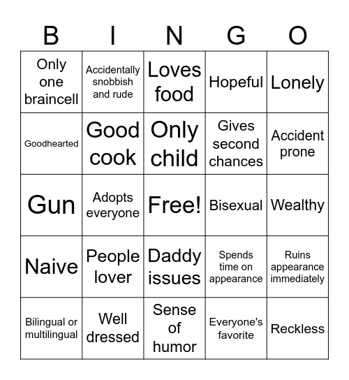 Antonio Bingo Card