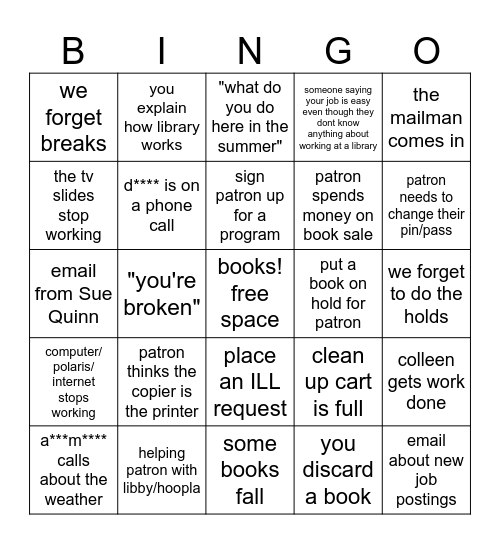 couty libary Bingo Card