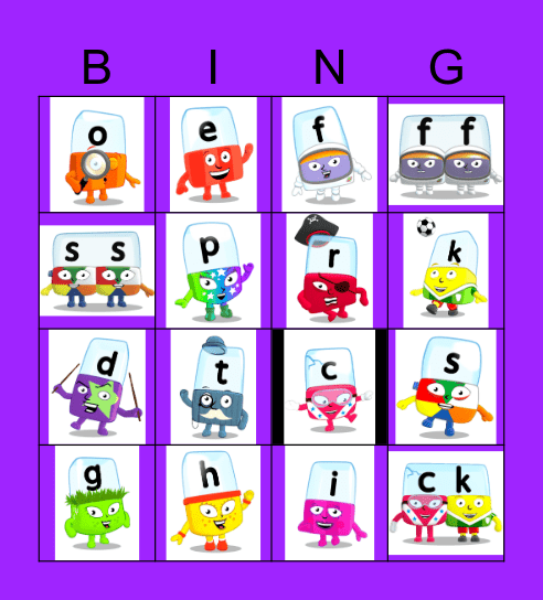 Alphablocks Phase 1 Bingo Card