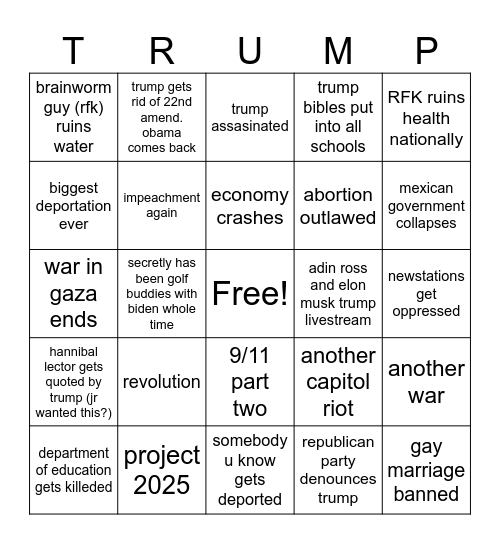 TRUMP BINGO Card