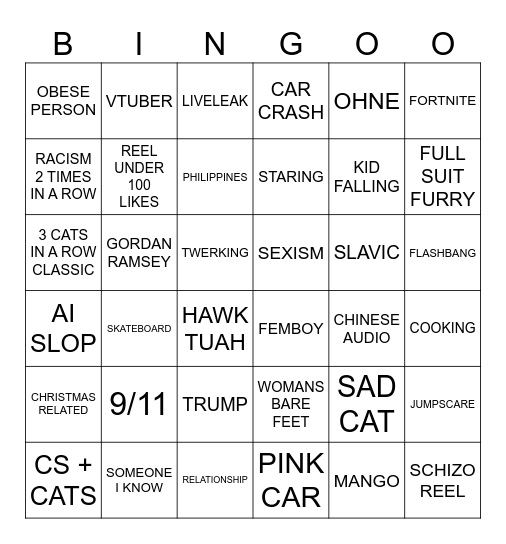 IG BINGO 11/10/2024 Bingo Card