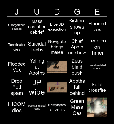 Black Templar JD Bingo Card