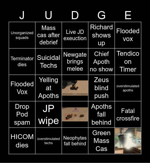 Black Templar JD Bingo Card