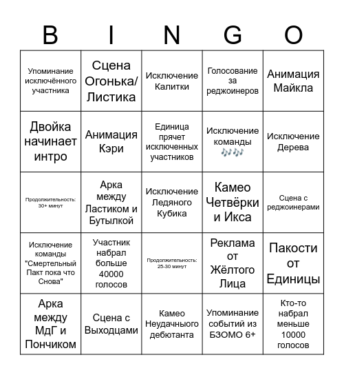 ТПОТ 14 Bingo Card