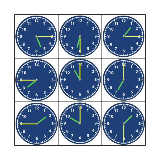 De analoge klok Bingo Card